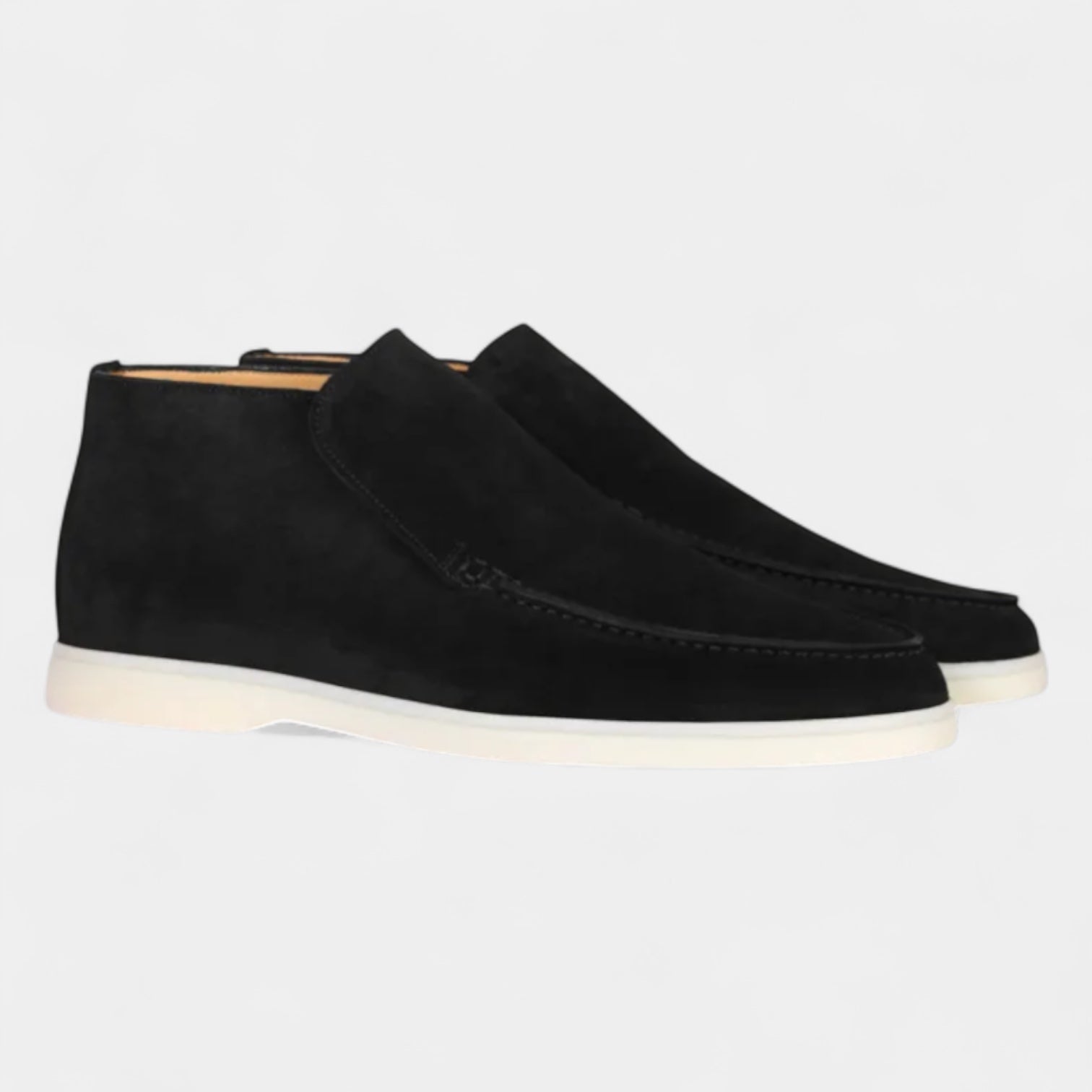 Noir | Suede Slip-On Loafers - High Top
