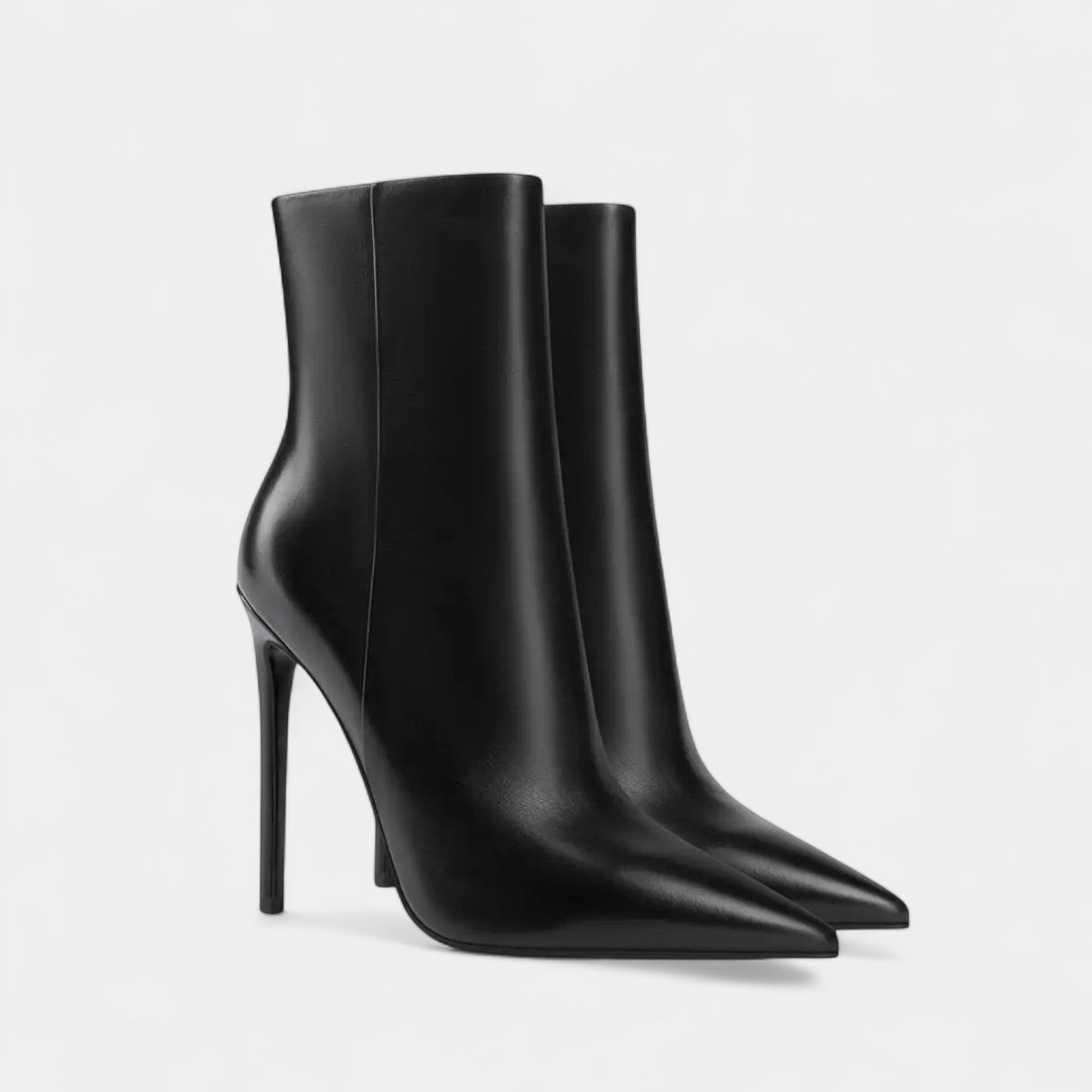 Noir | Pointed Toes Stiletto Ankle Boots
