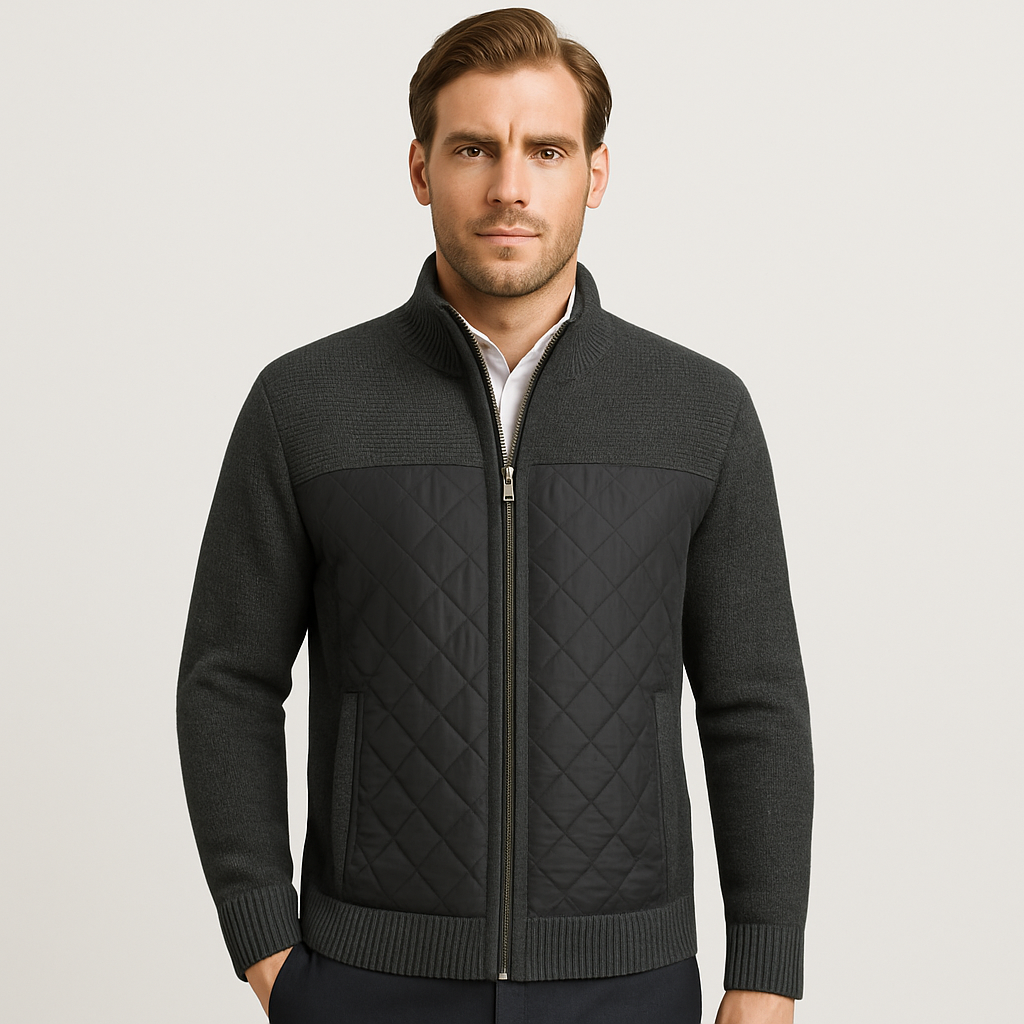 Noir | Men’s Quilted Bomber Jacket