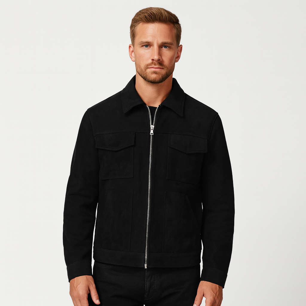 Noir | Men’s Casual Faux Suede Jacket