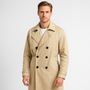Noir | Men’s Waterproof Trench Coat Double-Breasted-Noir-Beige-S-Noir
