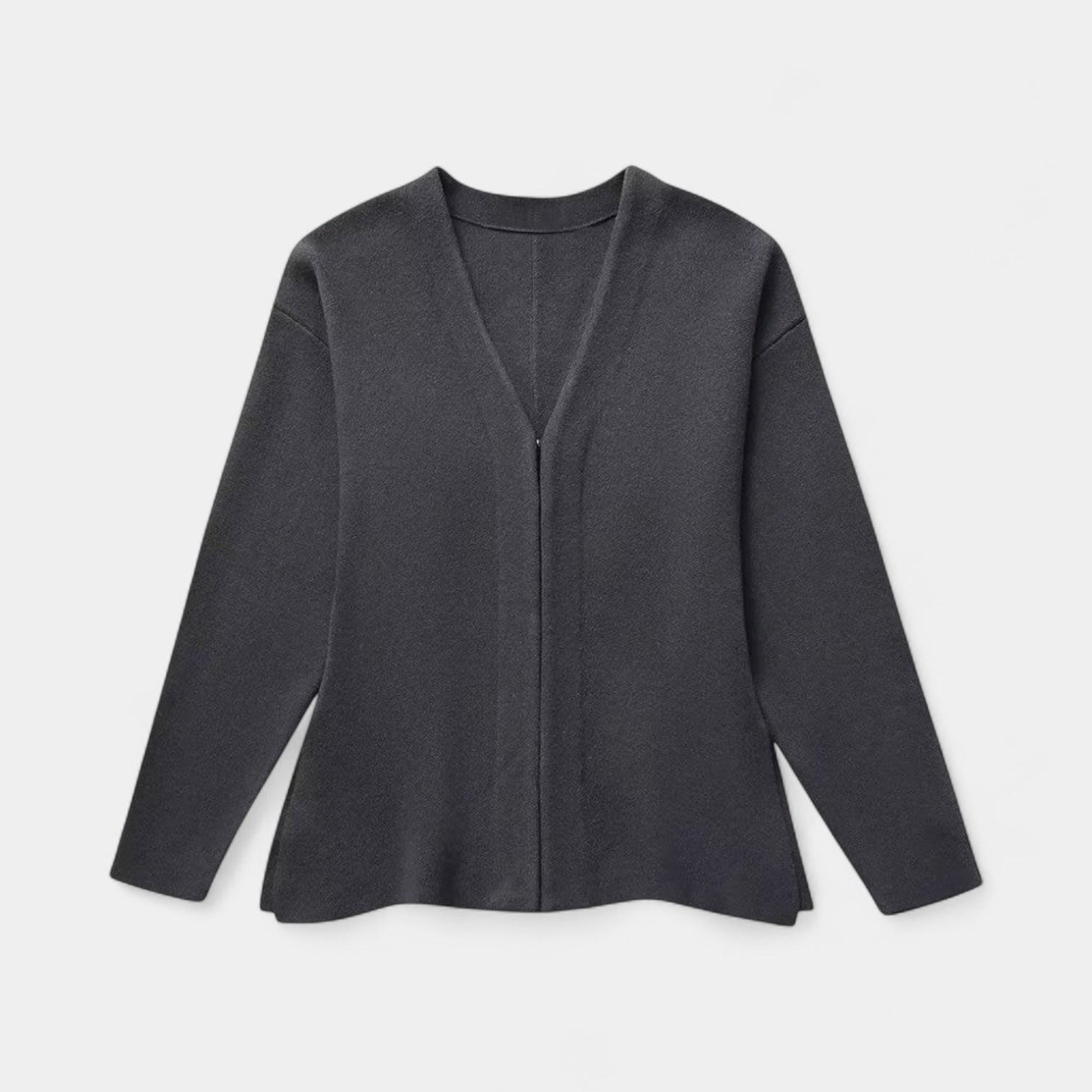 Noir | Women’s V-Neck Knitted Cardigan-Cardigans-Noir-Noir