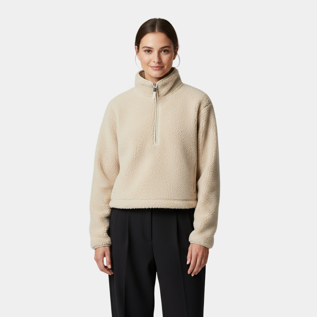 Women’s Sherpa Fleece Sweatshirt - Half-Zip Pullover