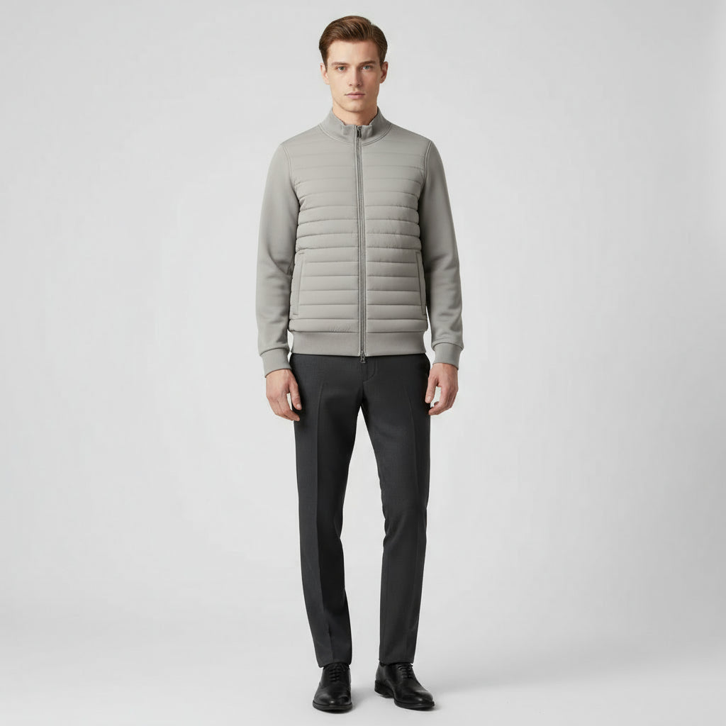 Men’s Hybrid Quilted Puffer Jacket – Lightweight Windbreaker