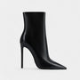 Noir | Pointed Toes Stiletto Ankle Boots-High Heel Boots-Noir-Noir