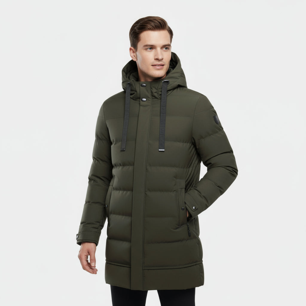 Men’s Longline Puffer Coat - Winter Parka