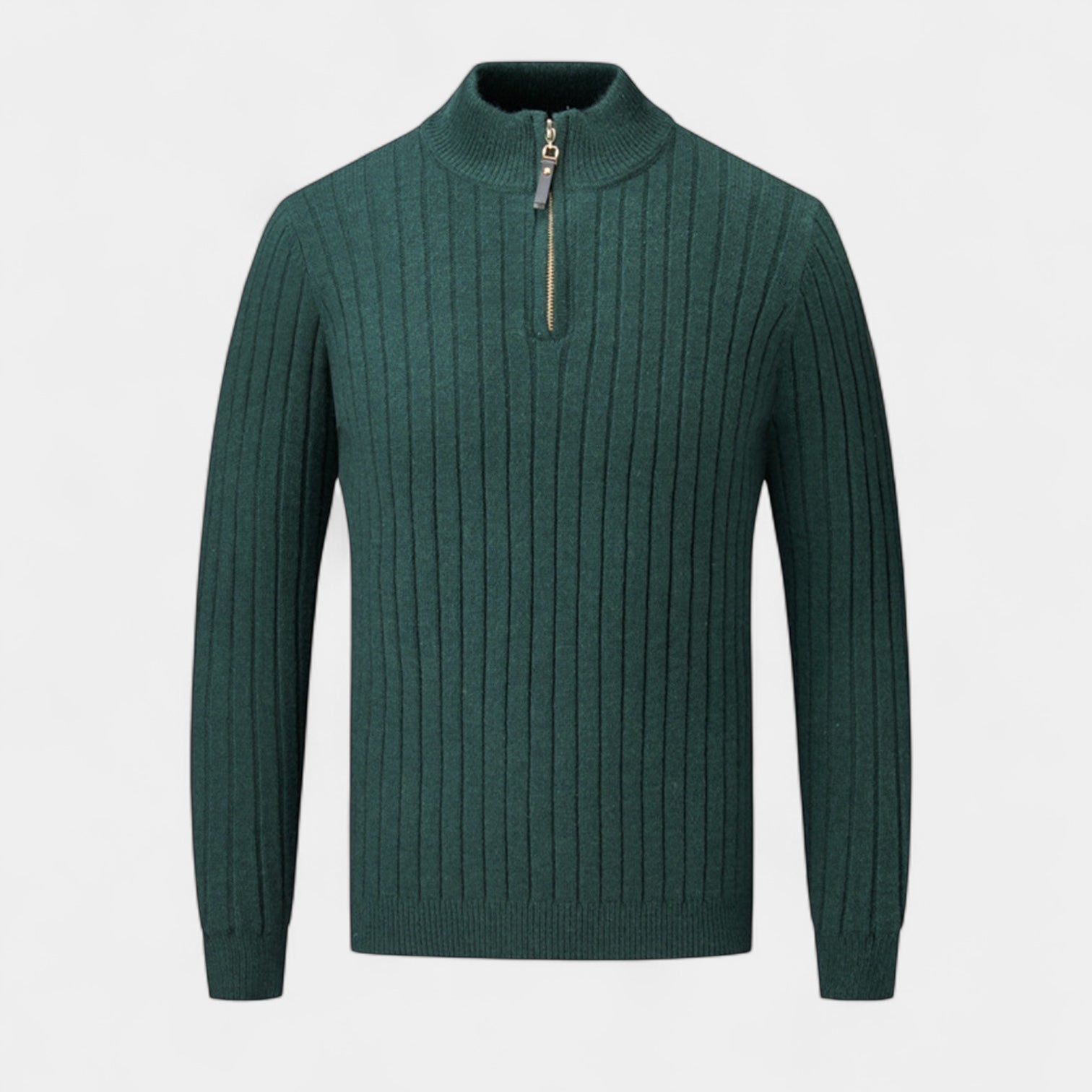 Noir | Men's Essential Woolen Quarter-Zip Jumper-Noir-Noir