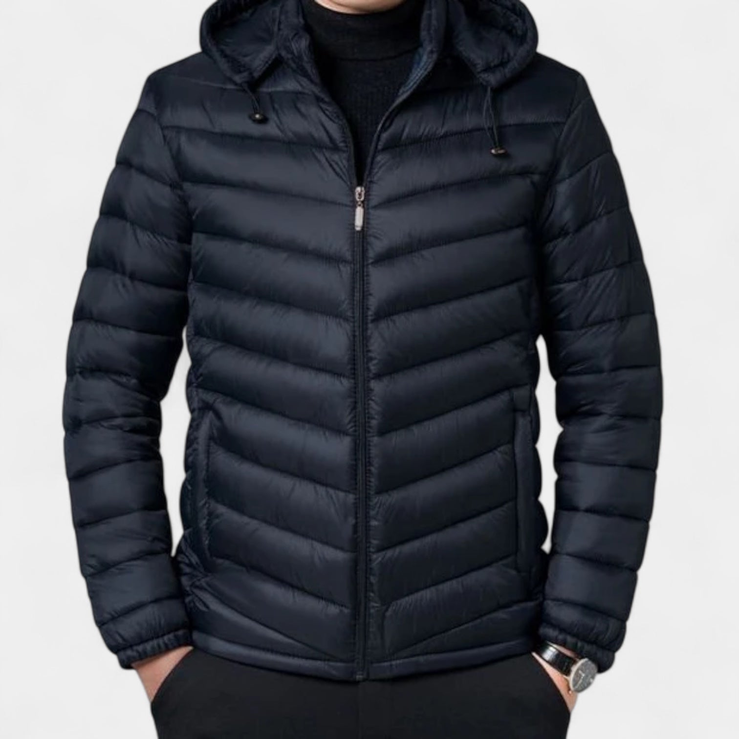 Noir | Men's Lightweight Puffer Jacket-Noir-Noir