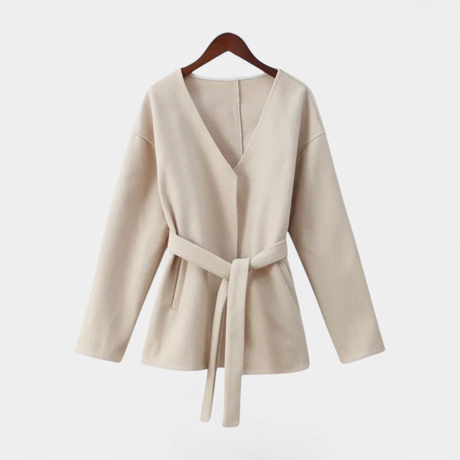 Noir | Women’s Belted Midi Coat-Jackets-Noir-Noir