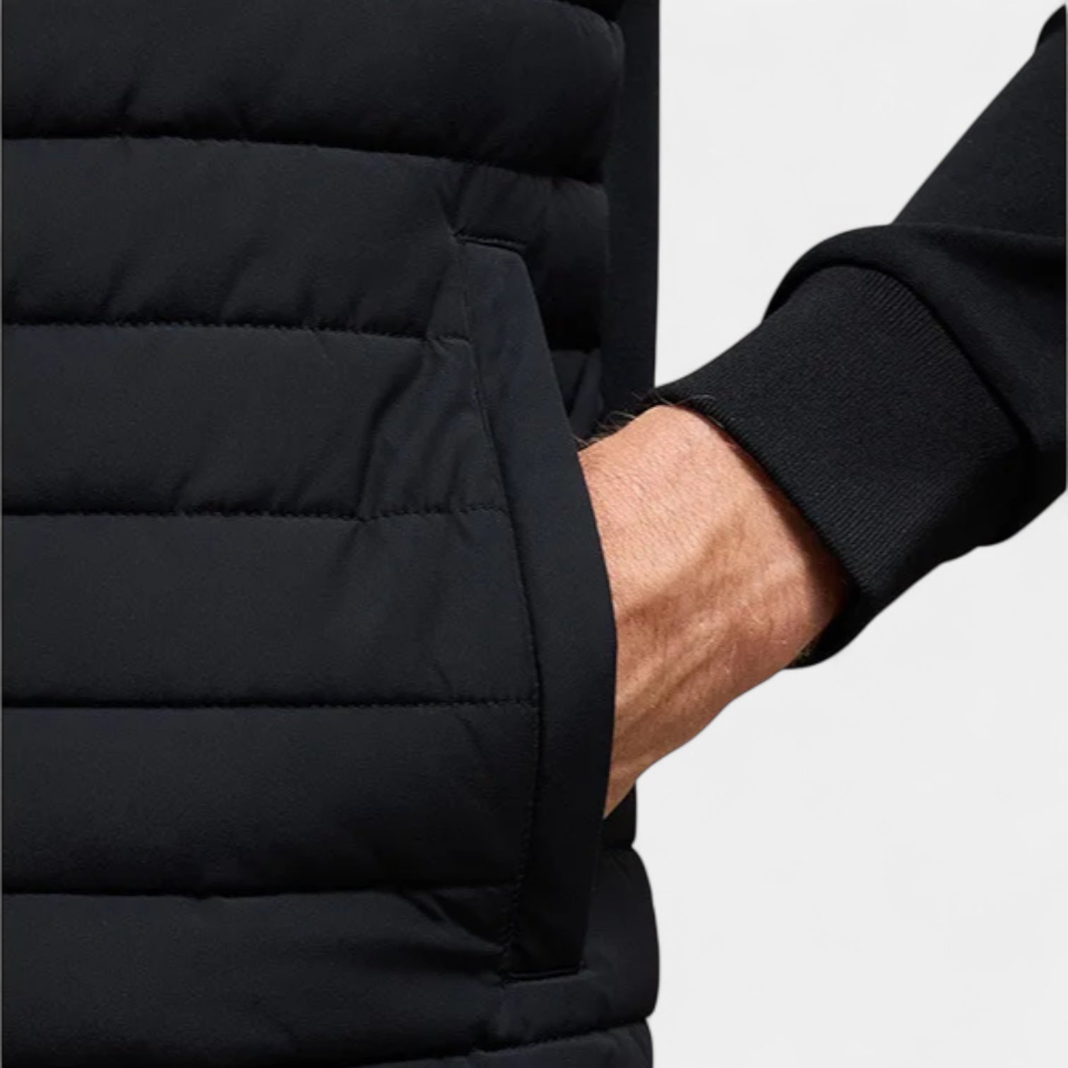 Noir | Men's Lightweight Softshell Puffer Jacket-Noir-Noir