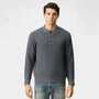 Noir | Men’s Merino Wool Henley Jumper-Noir-Noir