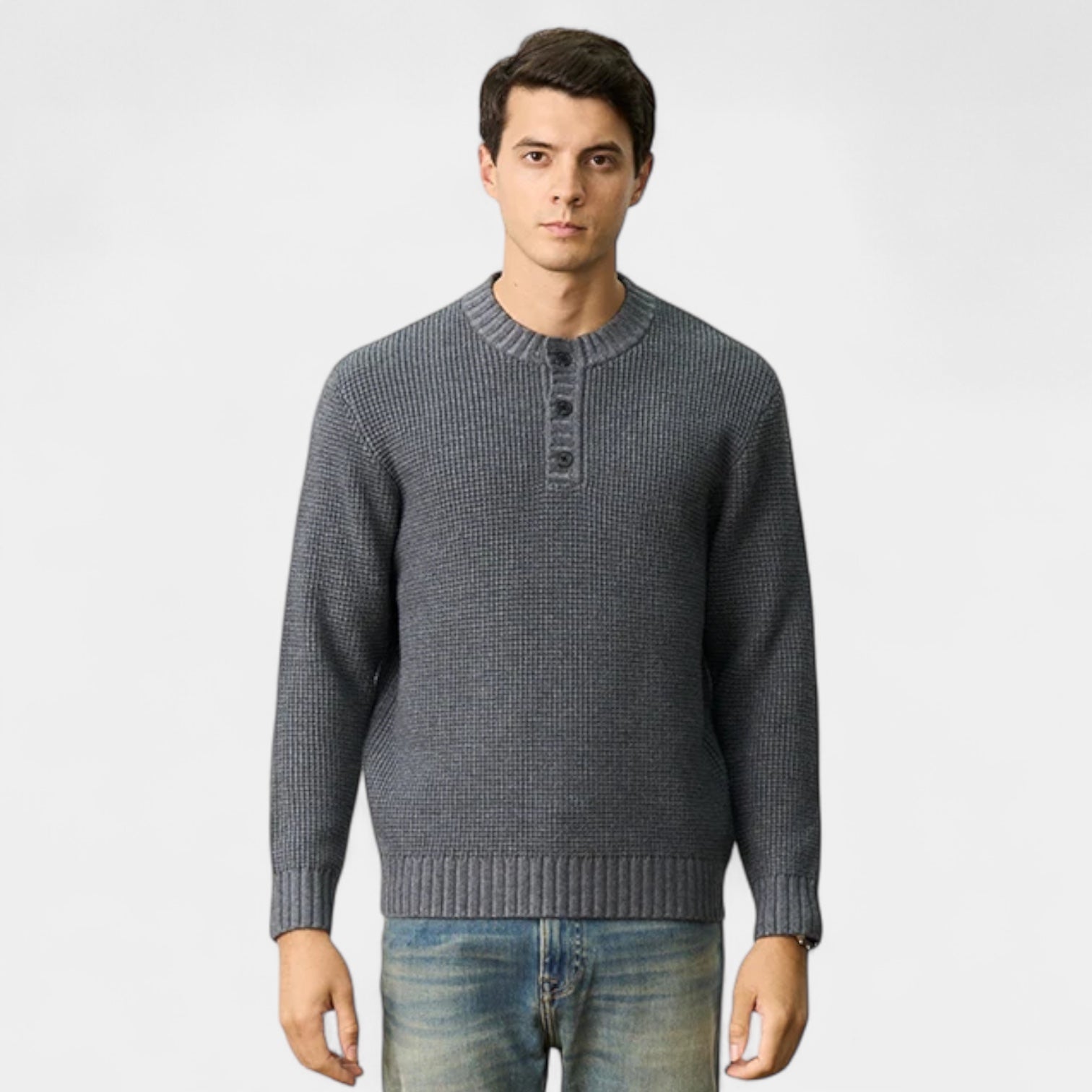Noir | Men’s Merino Wool Henley Jumper