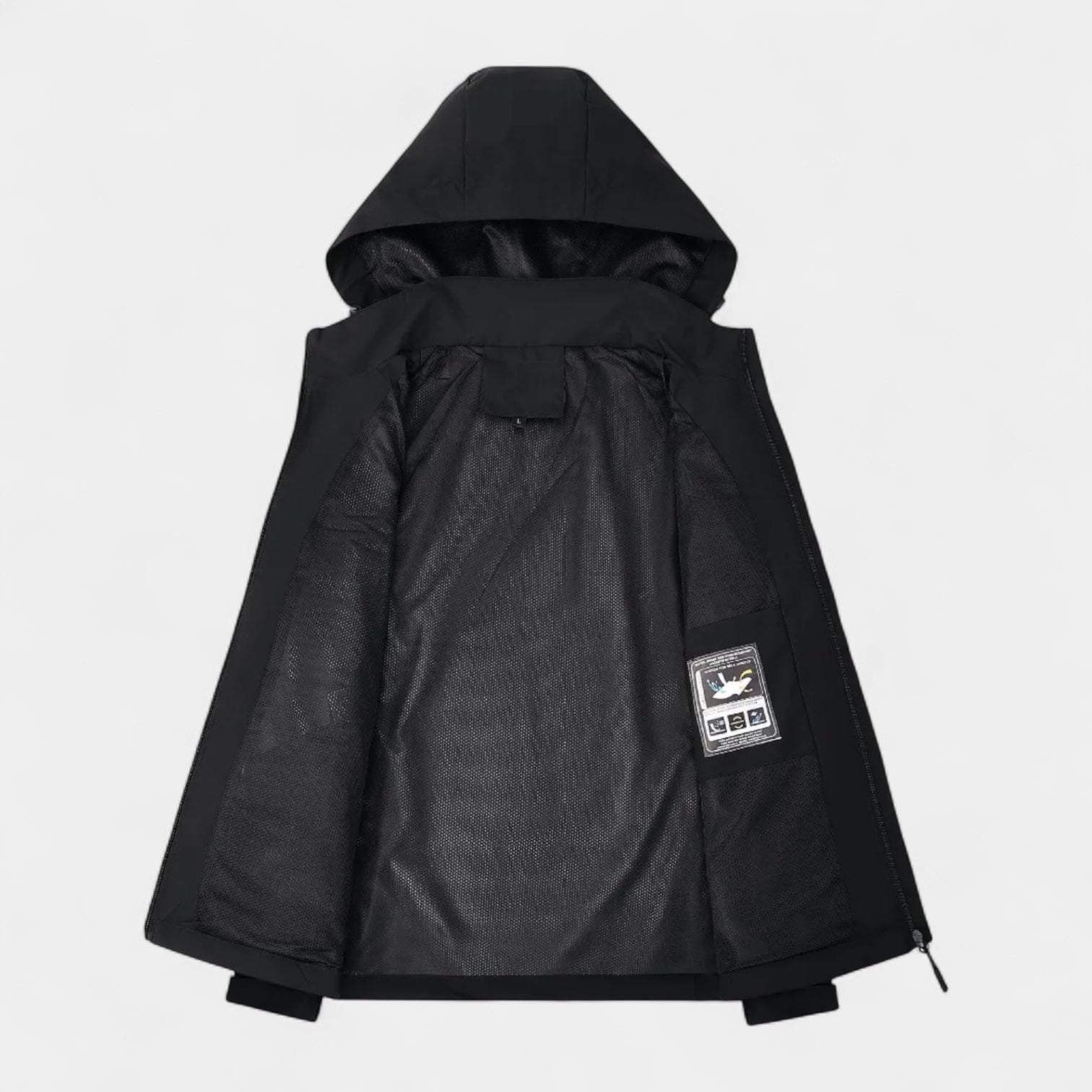Noir | Men's Windbreaker Jacket - Waterproof-Noir-Noir