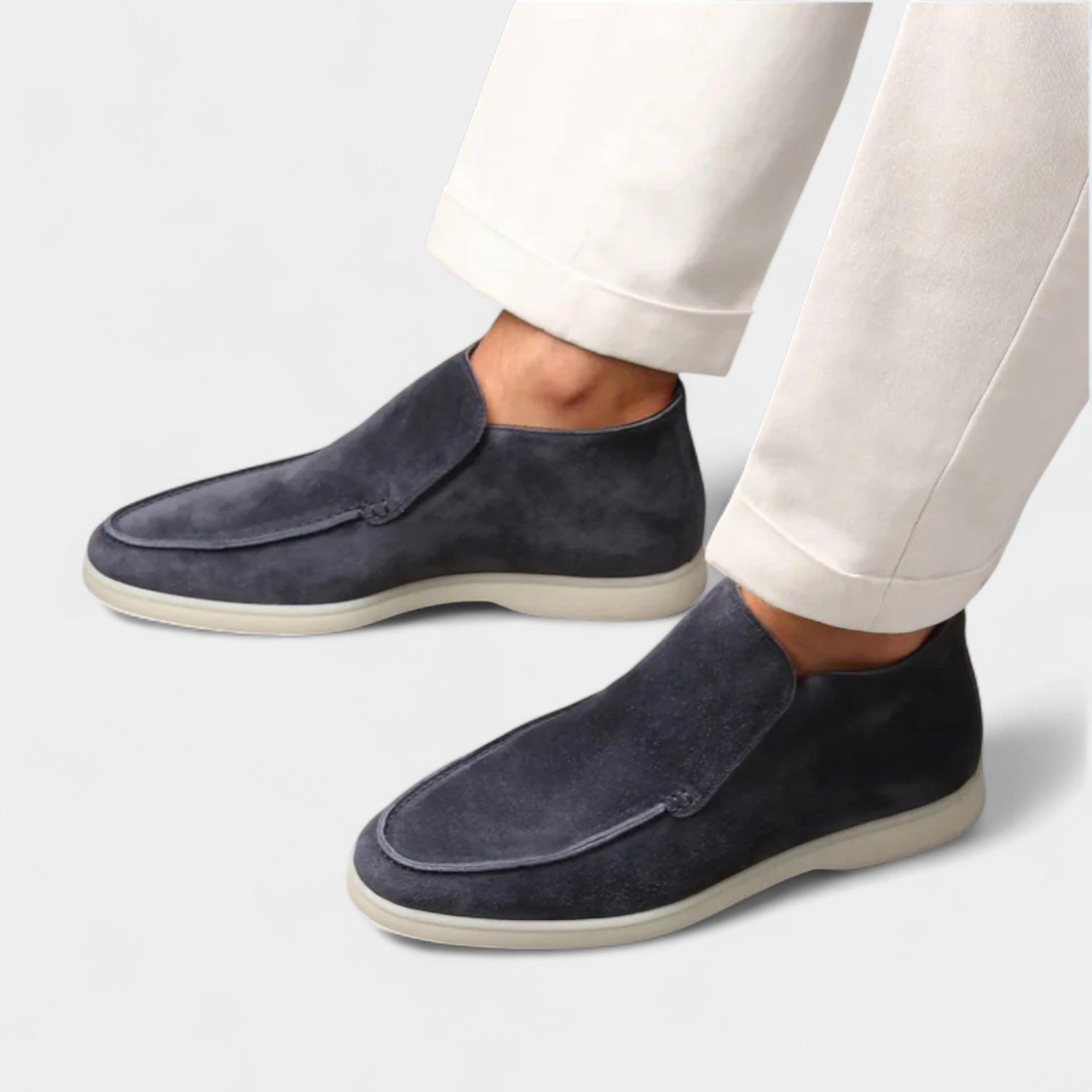 Noir | Suede Slip-On Loafers - High Top