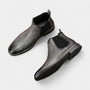 Noir | Men's High Chelsea Leather Boots-Noir-Noir