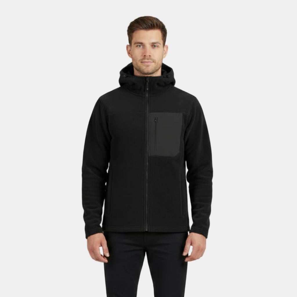 Men's Windproof Fleece Zip-Up Hoodie
