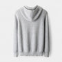 Noir | Men's Classic Cashmere Zip Cardigan - Hooded-Noir-Noir