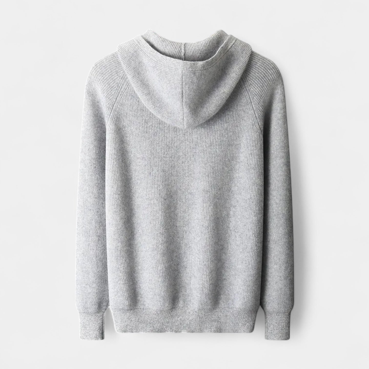 Noir | Men's Classic Cashmere Zip Cardigan - Hooded-Noir-Noir