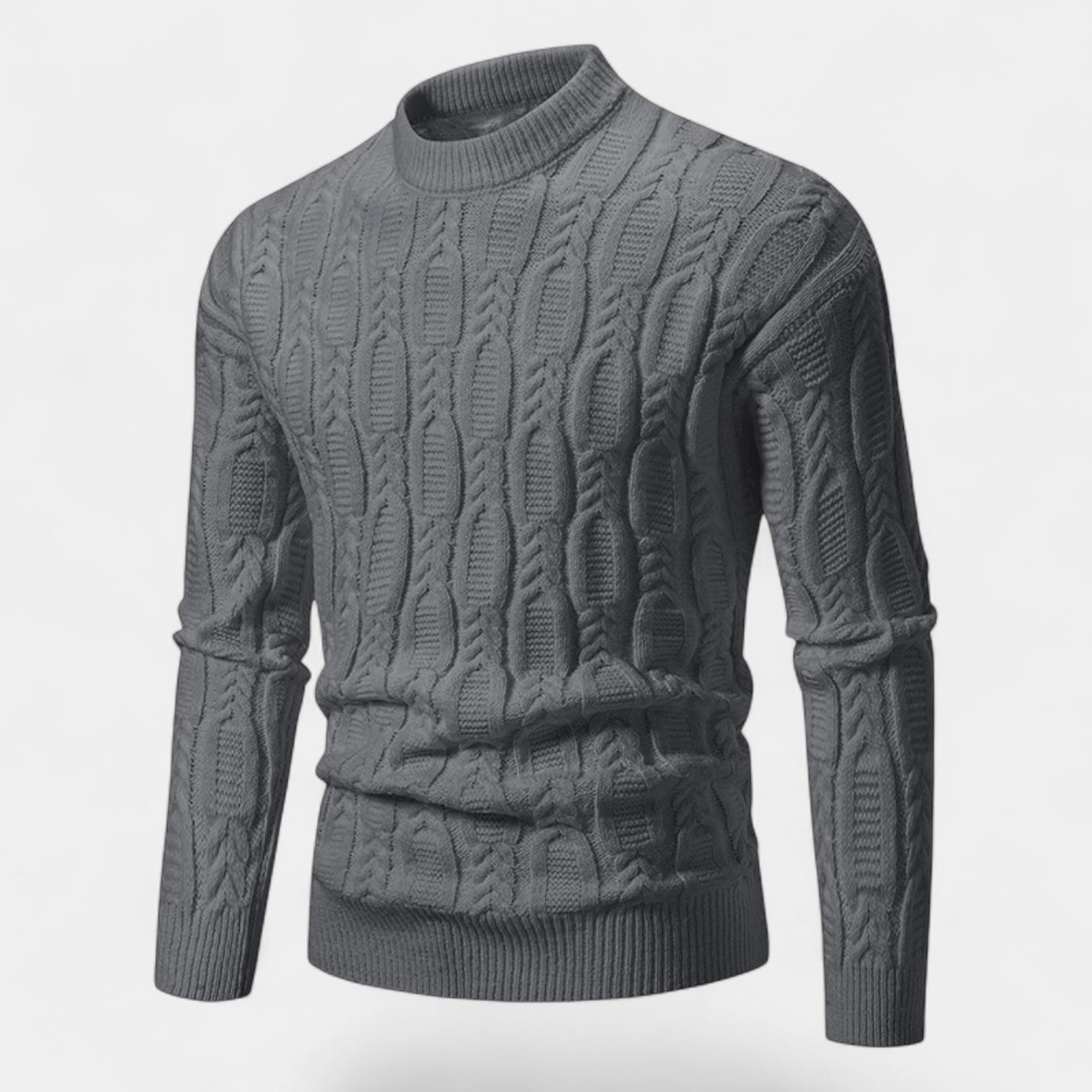 Noir | Men's Patterned Knit Sweater-Noir-Noir