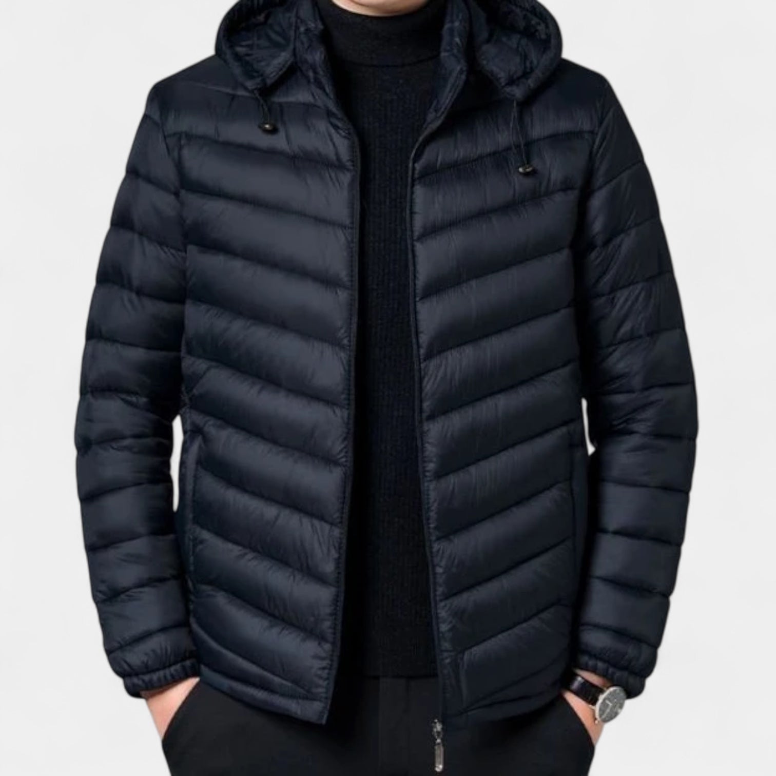 Noir | Men's Lightweight Puffer Jacket-Noir-Noir