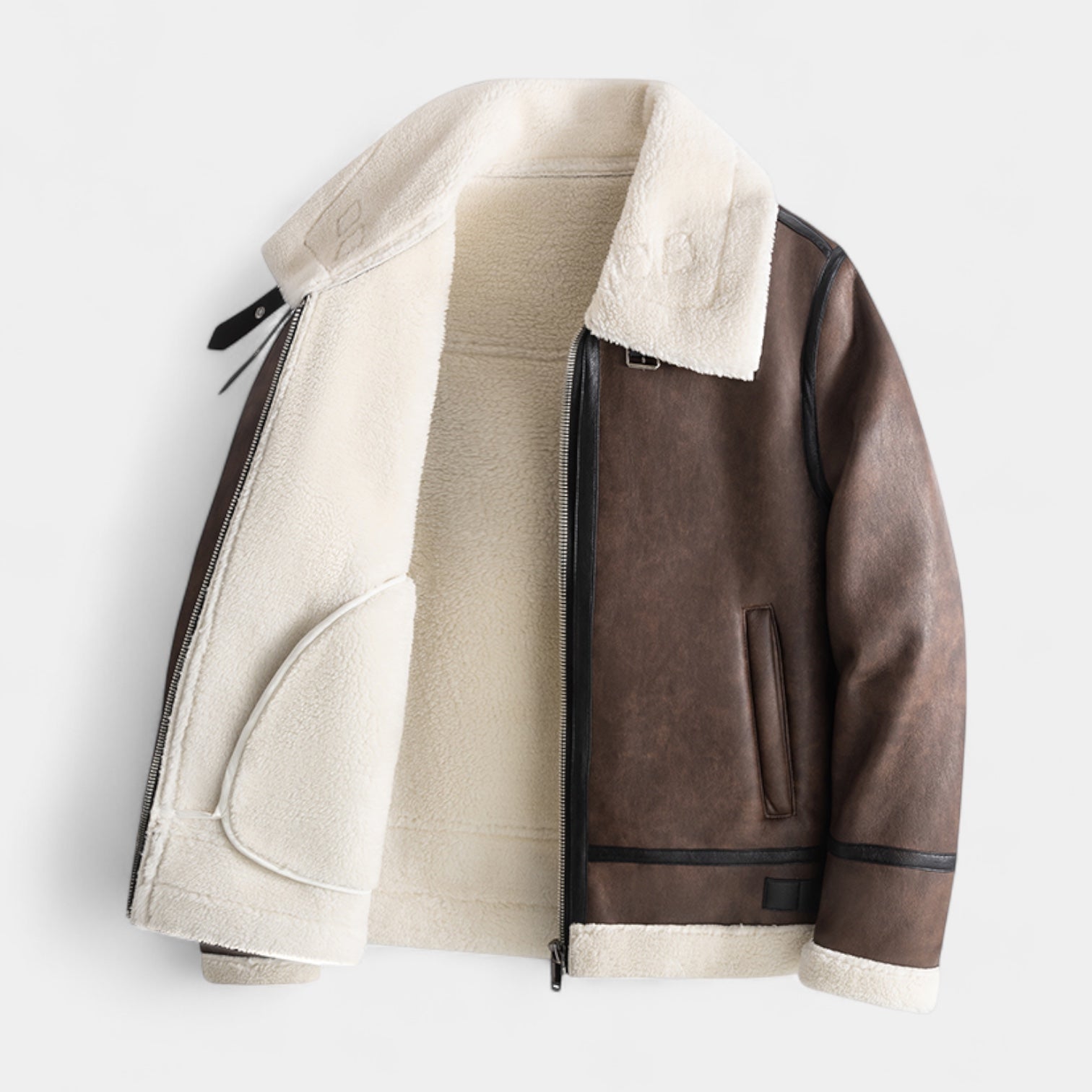 Noir | Men’s Leather Aviator Jacket-Noir-Noir