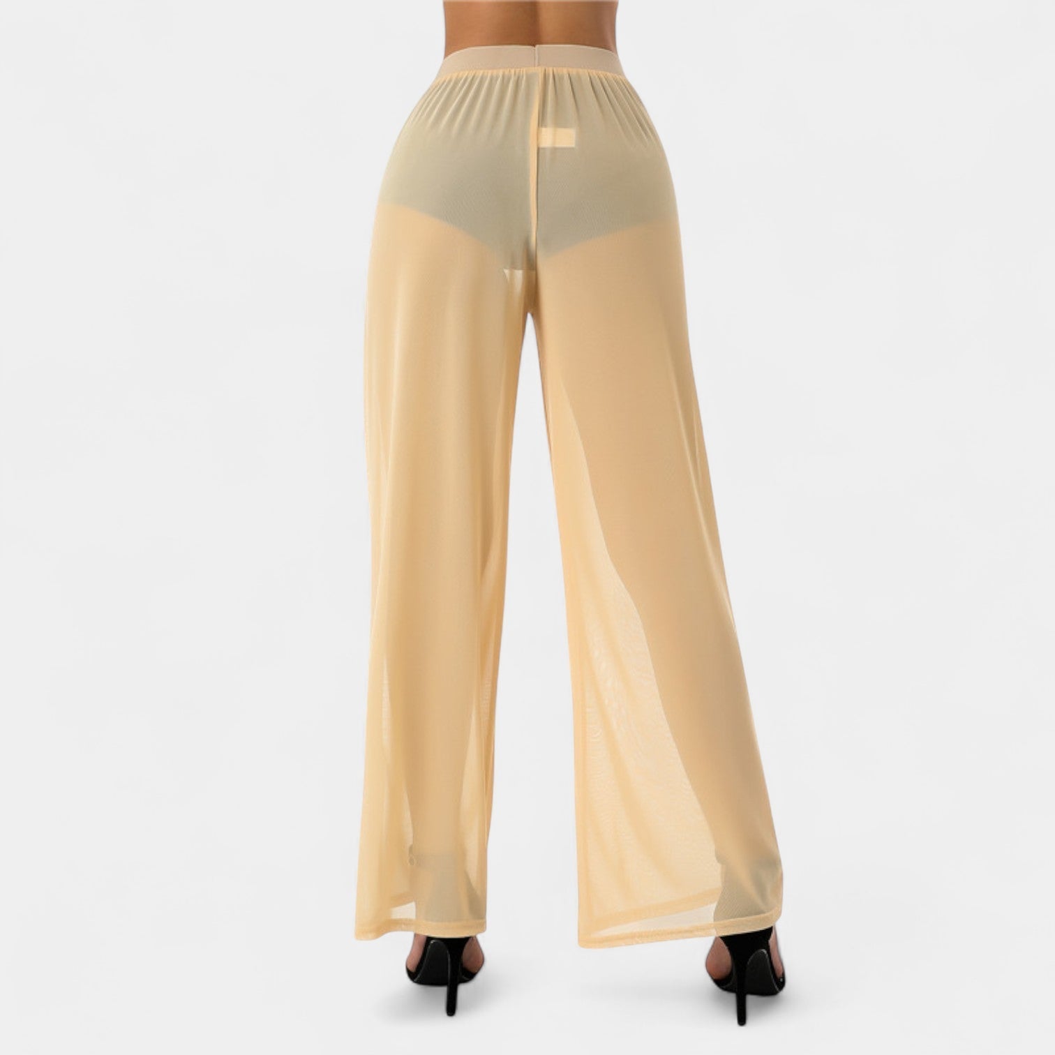 Noir | Women’s Wide-Leg Mesh Trousers