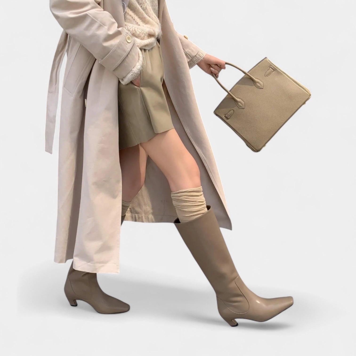 Noir | Women's Leather Knee High Boots-Noir-Noir