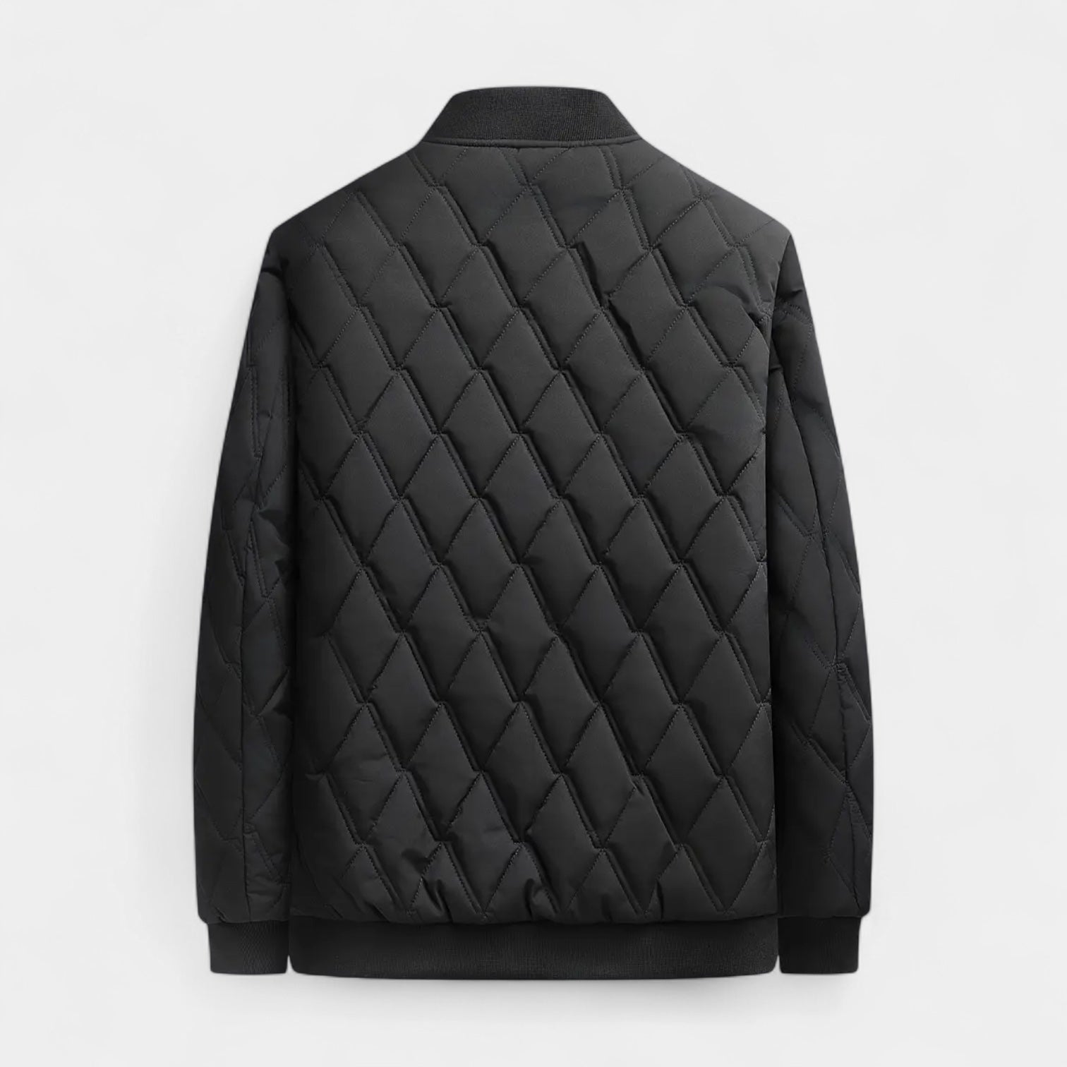 Men’s Quilted Bomber Jacket – Fleece-Lined Winter Jacket