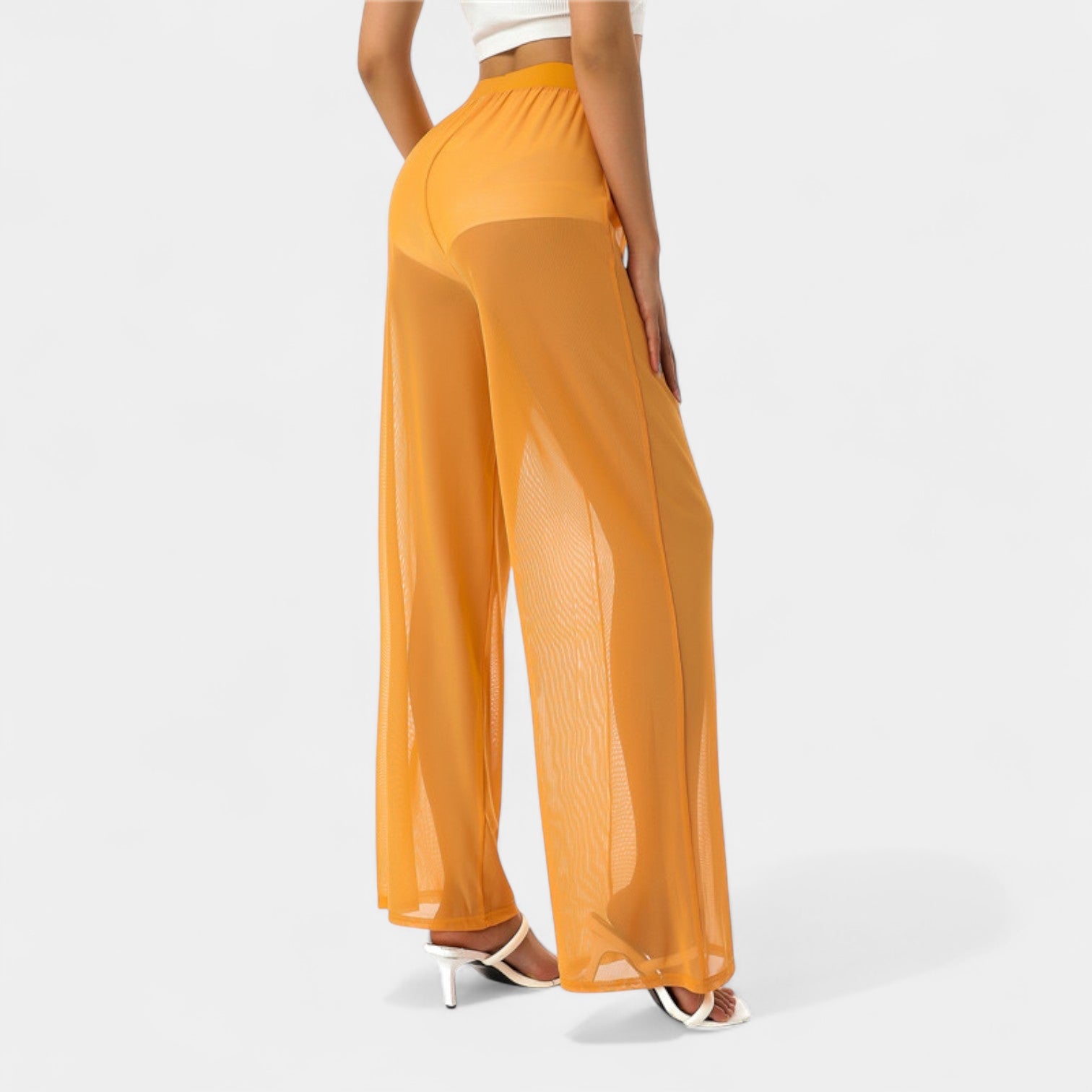 Noir | Women’s Wide-Leg Mesh Trousers