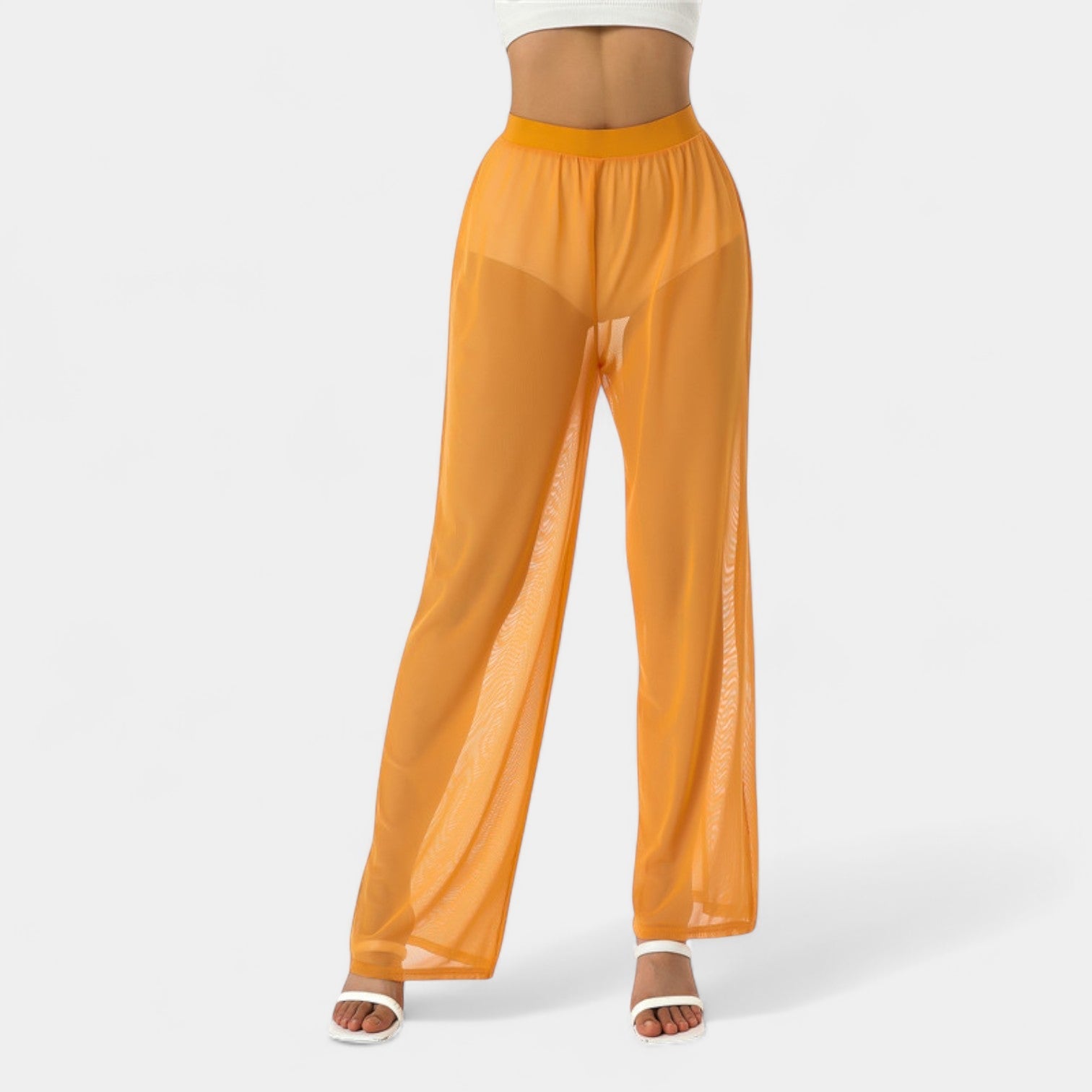 Noir | Women’s Wide-Leg Mesh Trousers