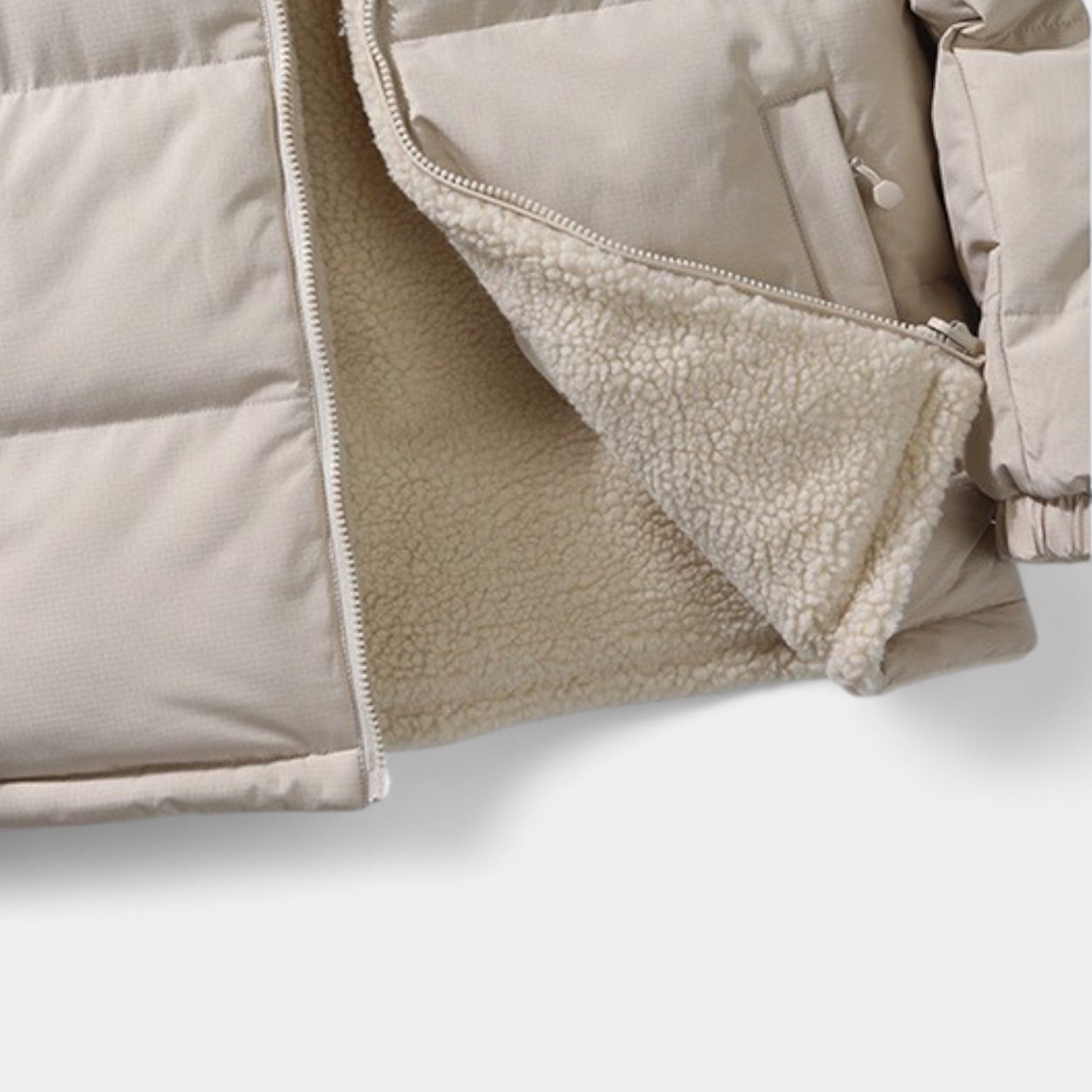 Men’s Reversible Puffer Jacket – Sherpa Fleece & Padded Winter Coat