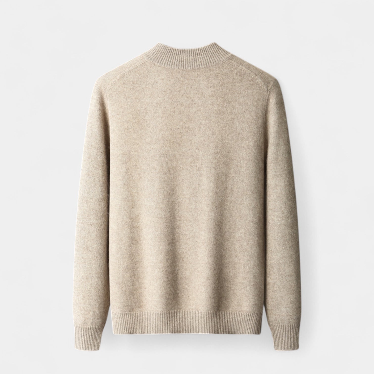 Noir | Men's Full-Zip Cashmere Cardigan - Mock Neck-Noir-Noir