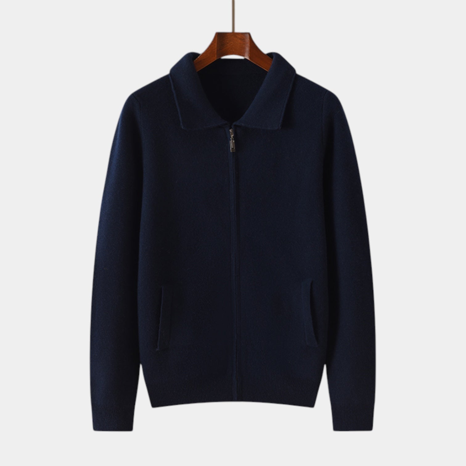 Noir | Men's Pure Cashmere Zipper - Cardigan-Noir-Noir