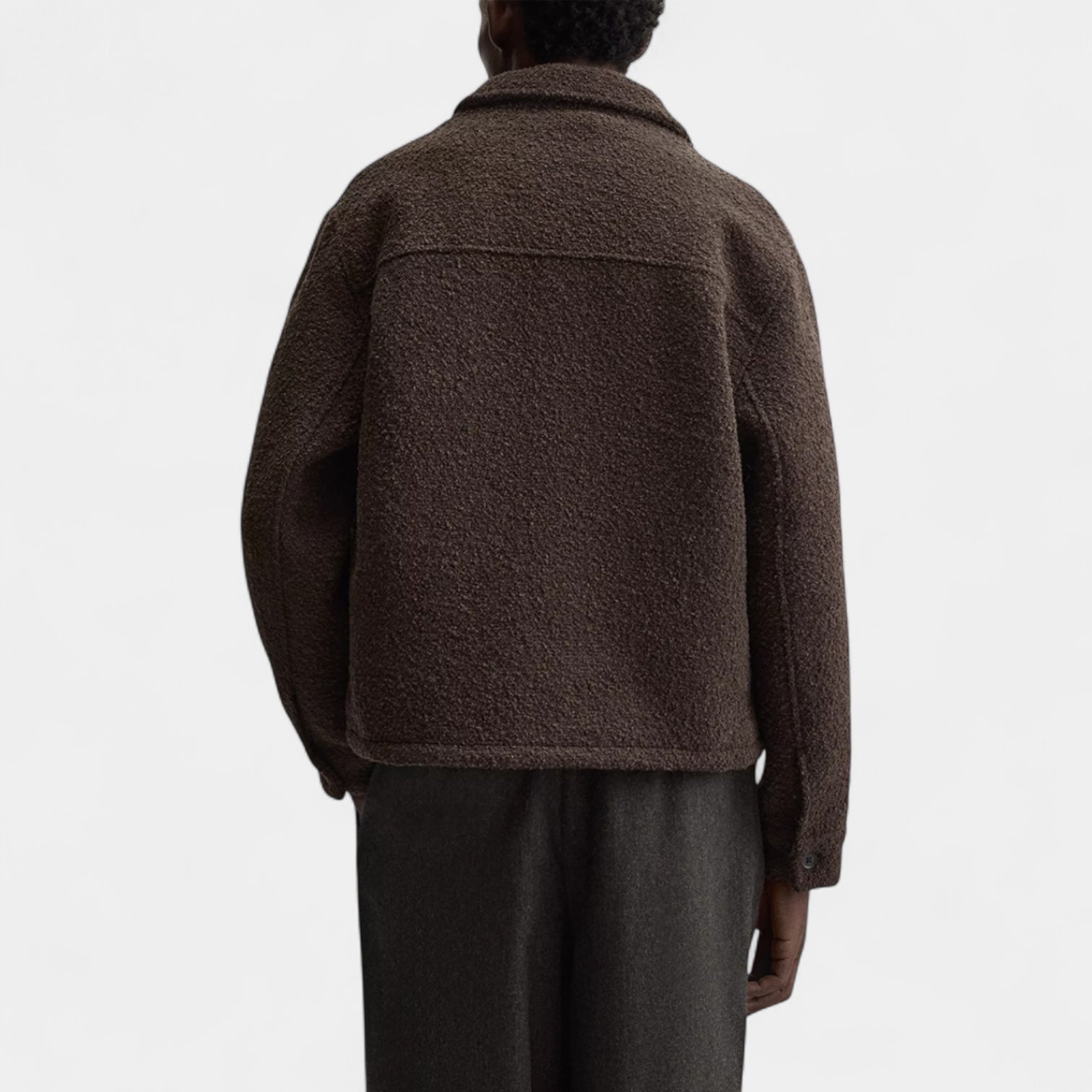 Noir | Men’s Textured Wool Overshirt-Noir-Noir