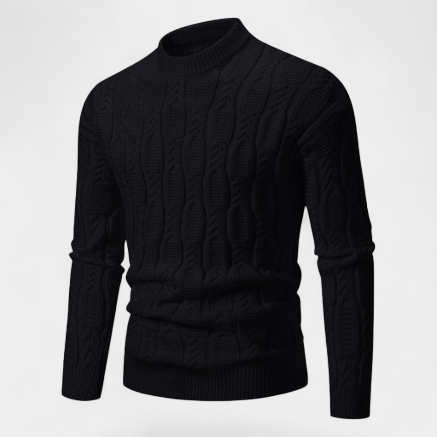 Noir | Men's Patterned Knit Sweater-Noir-Noir