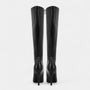 Noir | Vegan Leather Knee High Boots - High Heel-High Heel Boots-Noir-Noir