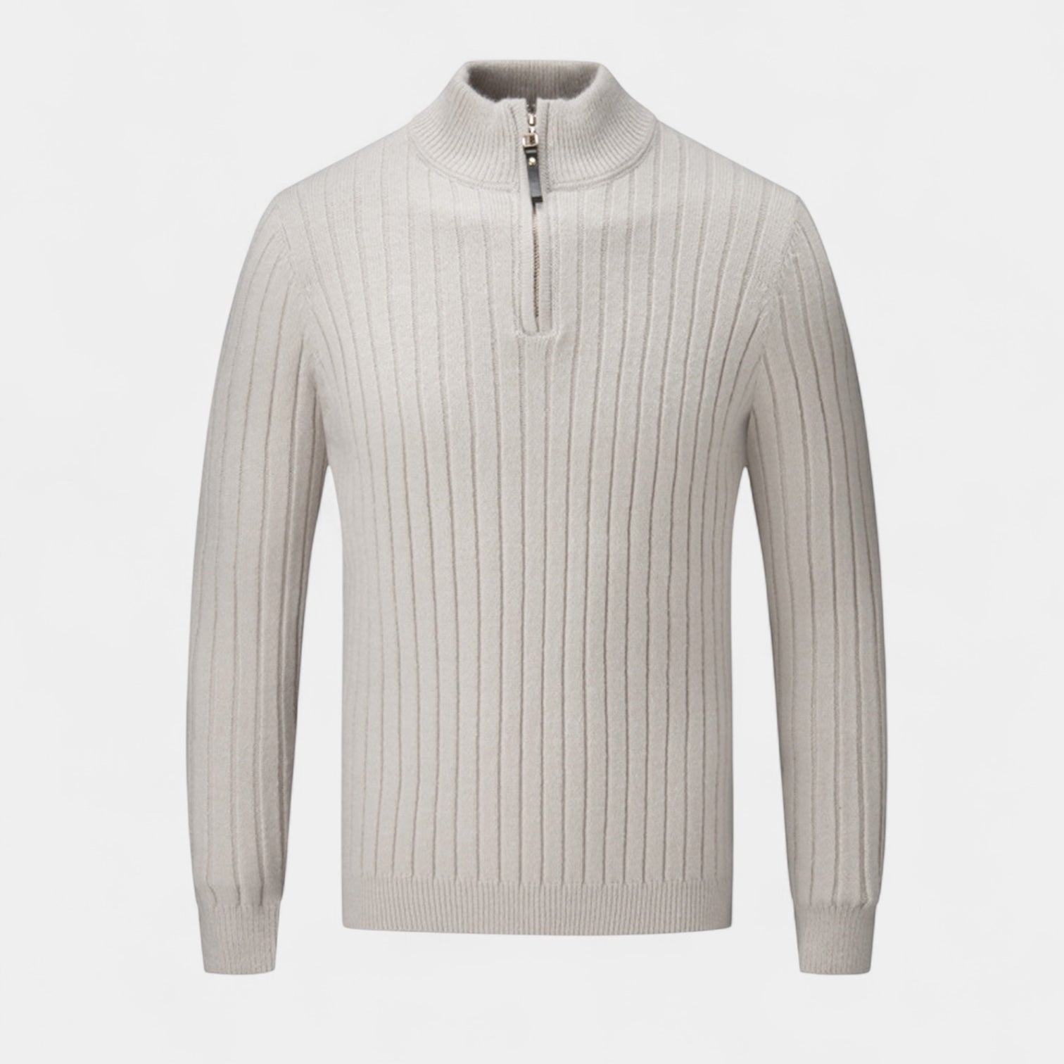 Noir | Men's Essential Woolen Quarter-Zip Jumper-Noir-Noir