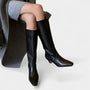Noir | Women's Leather Knee High Boots-Noir-Noir