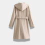 Noir | Women’s Hooded Long Coat - Belted-Jackets-Noir-Noir