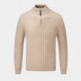 Noir | Men's Essential Woolen Quarter-Zip Jumper-Noir-Noir