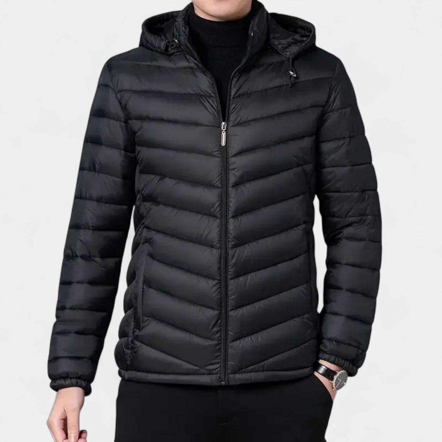 Noir | Men's Lightweight Puffer Jacket-Noir-Noir