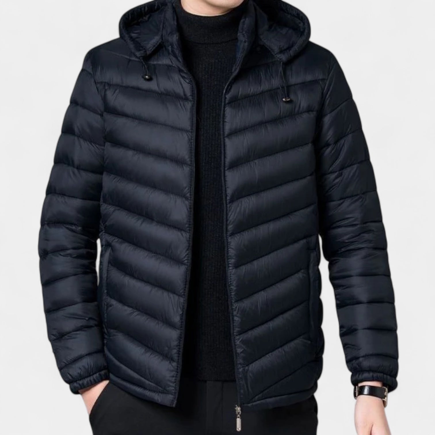 Noir | Men's Lightweight Puffer Jacket-Noir-Noir