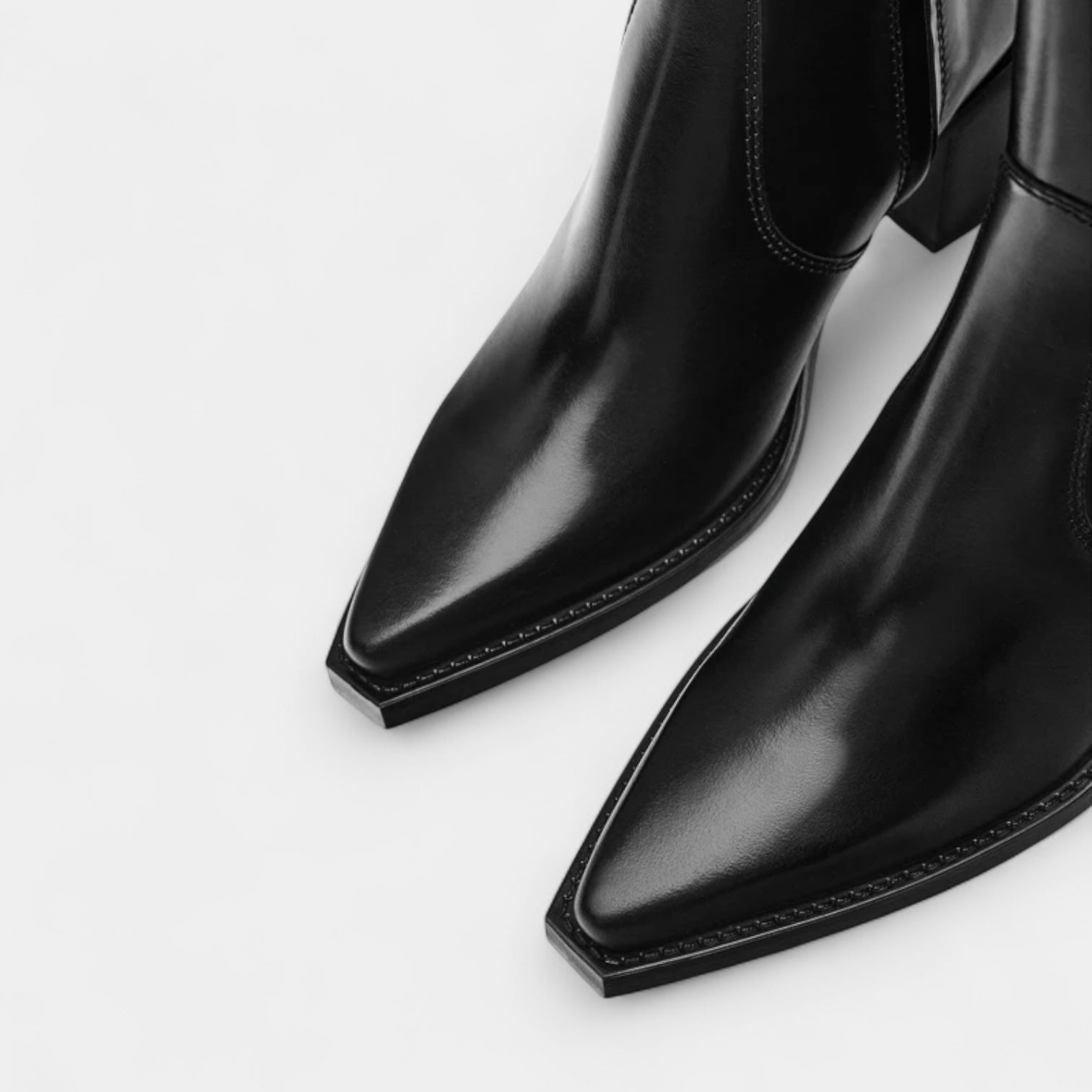 Noir | Women's Leather Ankleboots Side Zip-Noir-Noir