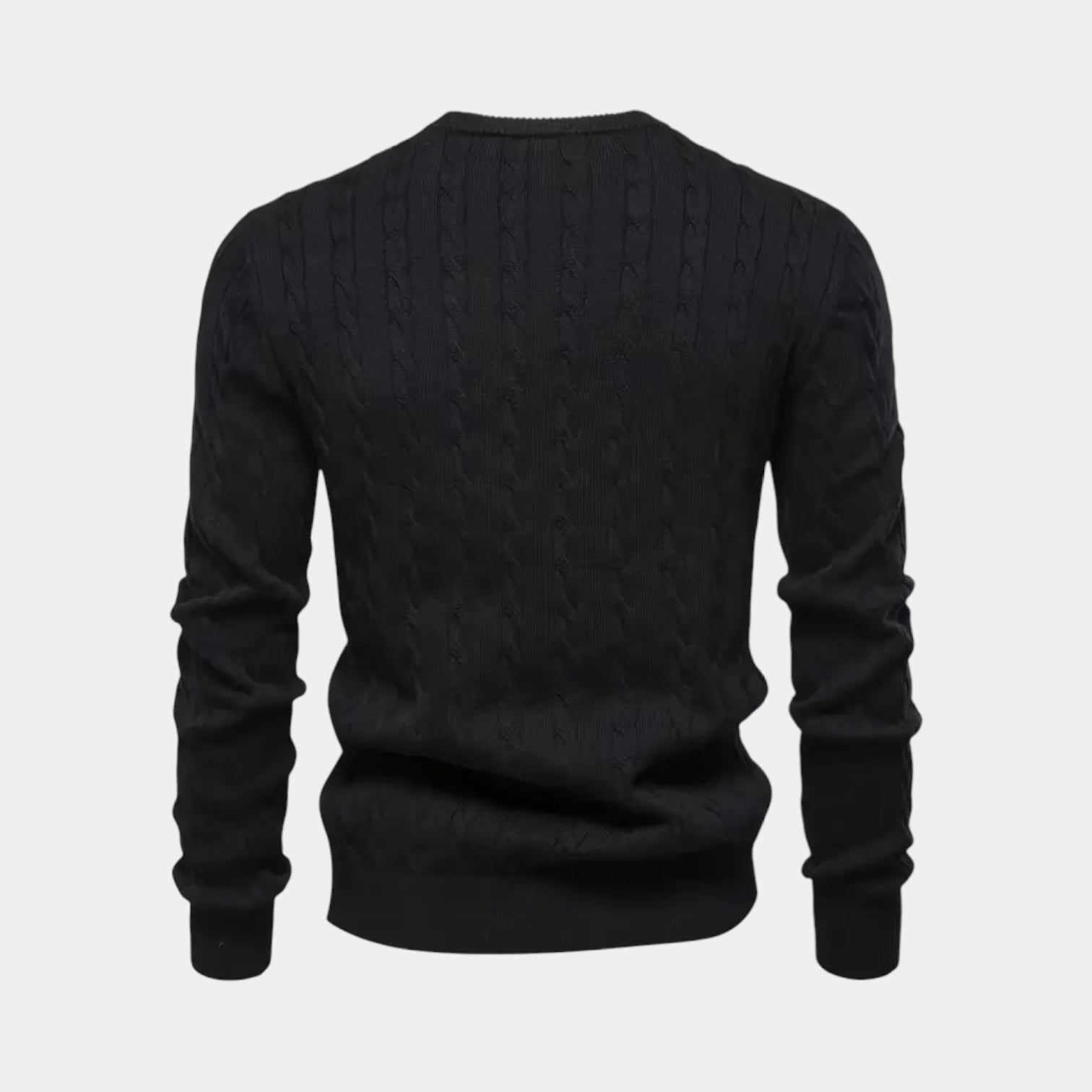 Men’s Cable-Knit Sweater – Classic Crew Neck Jumper