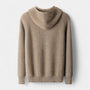 Noir | Men's Classic Cashmere Zip Cardigan - Hooded-Noir-Noir