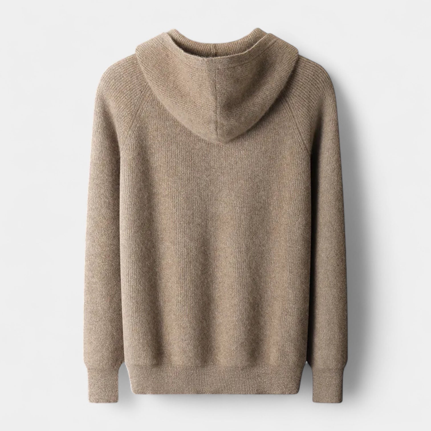 Noir | Men's Classic Cashmere Zip Cardigan - Hooded-Noir-Noir