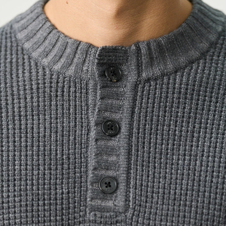 Noir | Men’s Merino Wool Henley Jumper