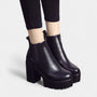 Noir | Women's Block Heel Ankle Boots-Boots-Noir-Noir
