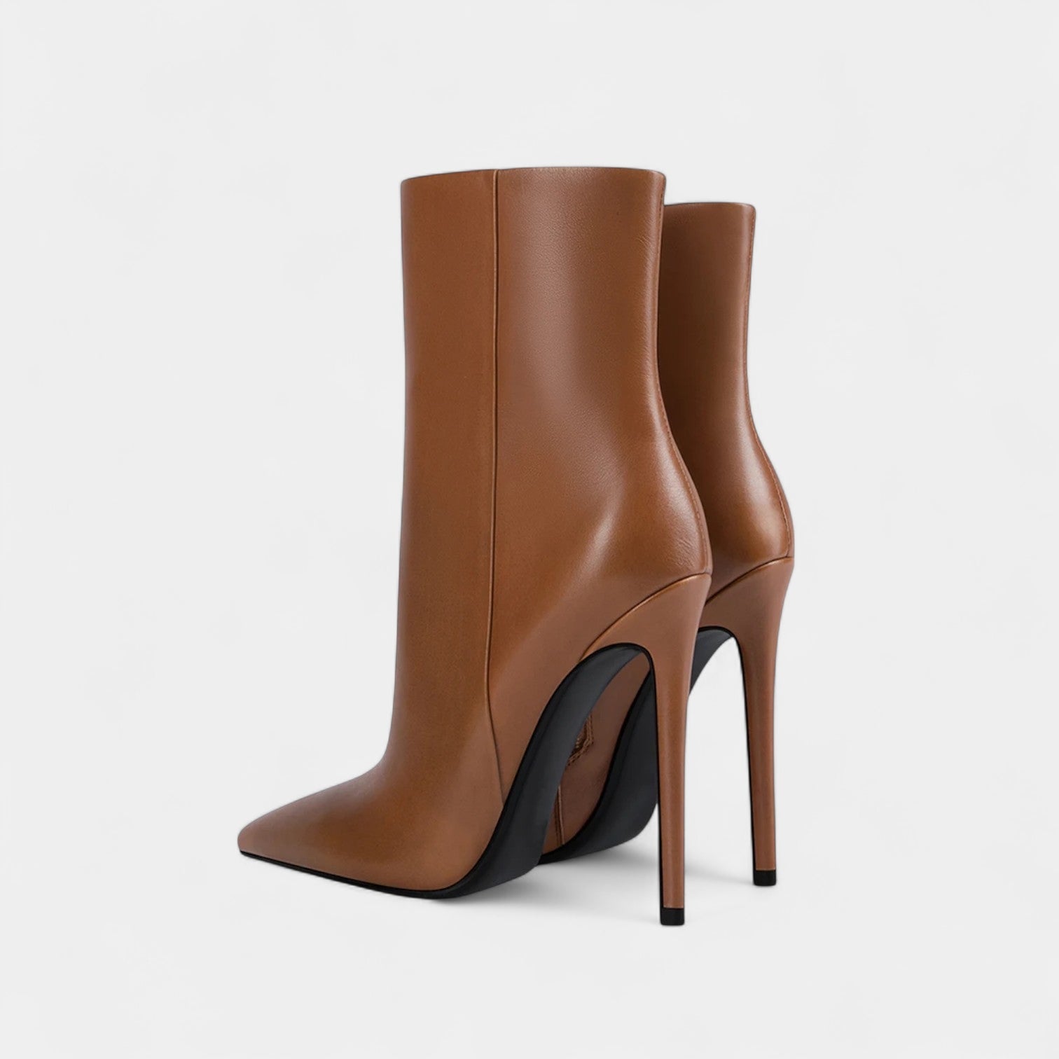 Noir | Pointed Toes Stiletto Ankle Boots