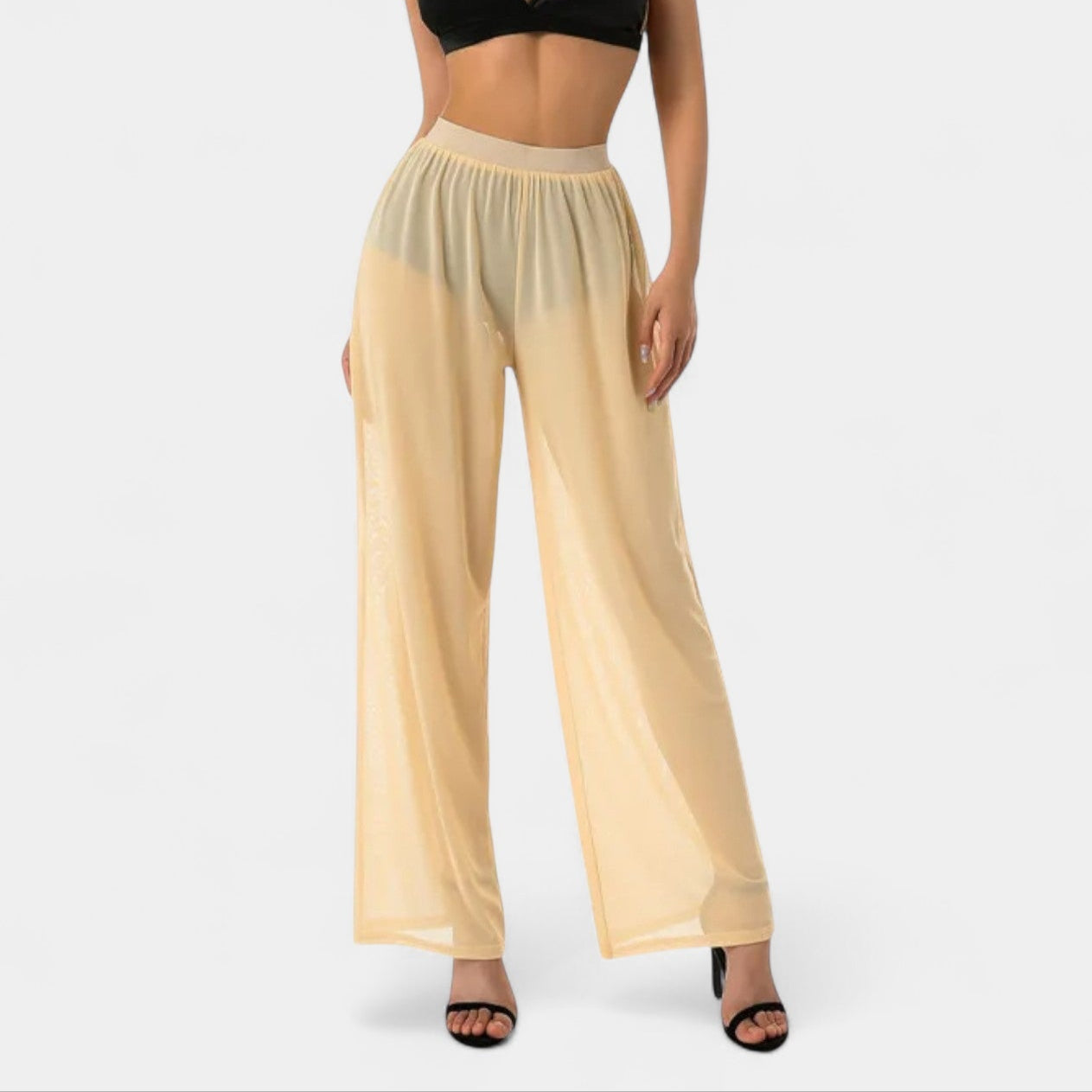 Noir | Women’s Wide-Leg Mesh Trousers
